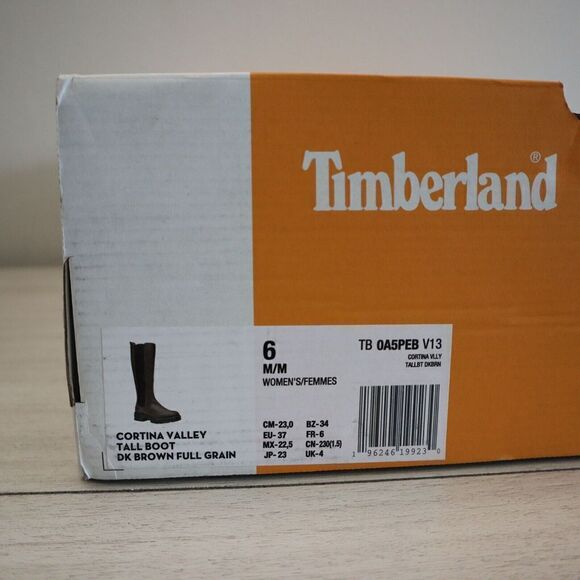 Timberland Women Sz 6M Dk Brown Full Grain Leather Cortina Valley Tall Boot - Picture 4 of 10